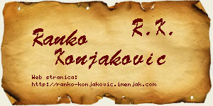 Ranko Konjaković vizit kartica